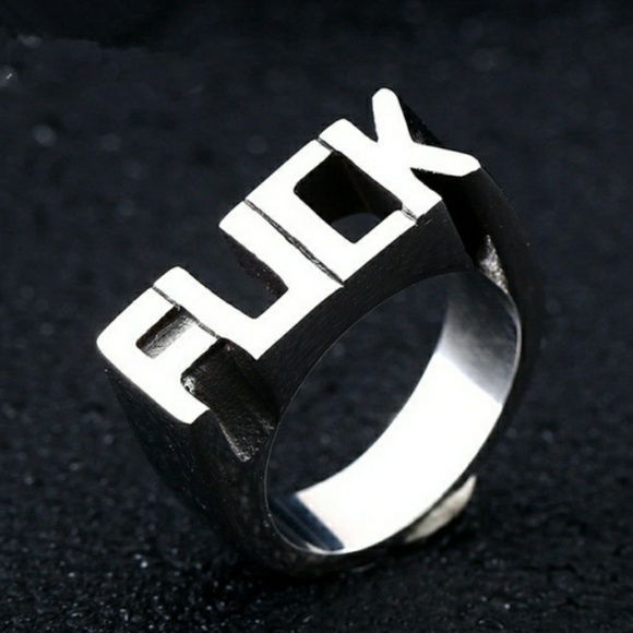 Rock Your Face!  Stainless Steel Ring - Picture 2 of 3